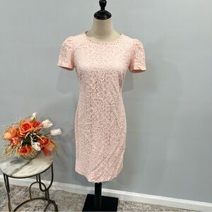 Lauren Ralph Lauren Light Pink Floral Lace Mini Length Dress Size 2 - Reemoly